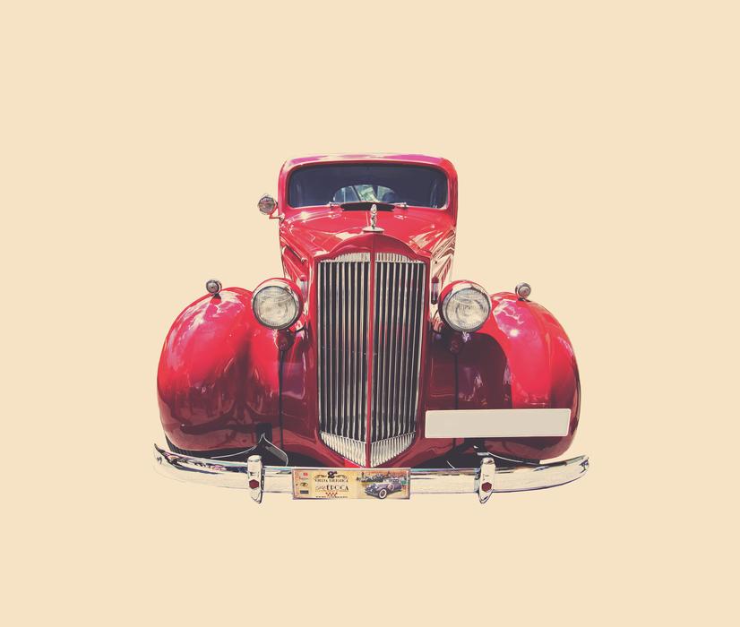 Vintage Car red drawing