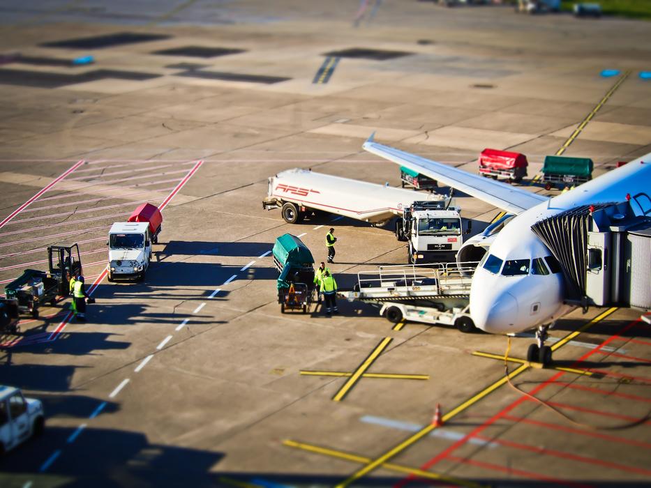 Aircraft in the airport of DÃ¼sseldorf, Germany