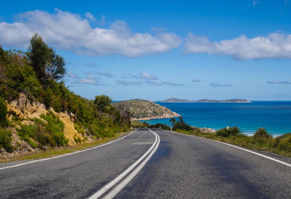 landscape of Road Ocean Destination