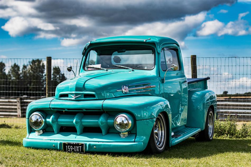 blue retro Car Vehicle