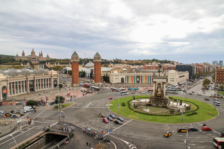 Street Roundabout in Barcelona