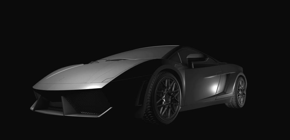 gray lamborghini in the dark