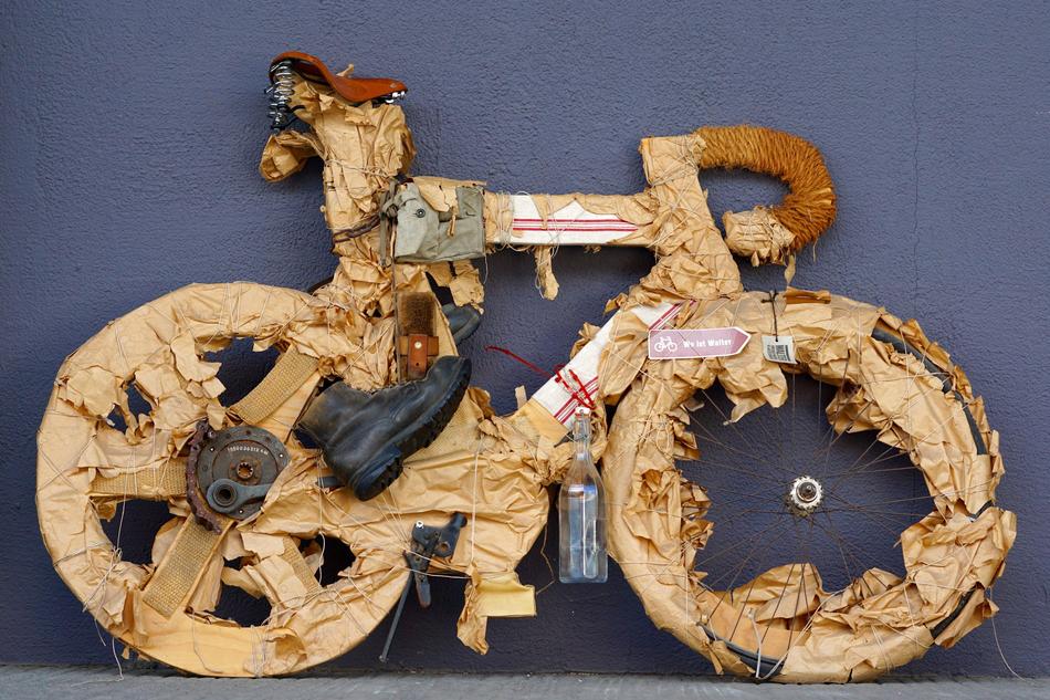 Road Bike Art Wrapped wood