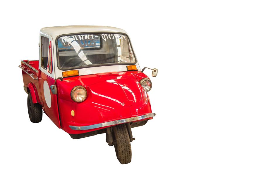 autorickshaw on white background