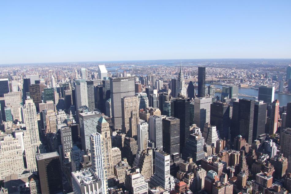 dense neighborhood of skyscrapers in New York