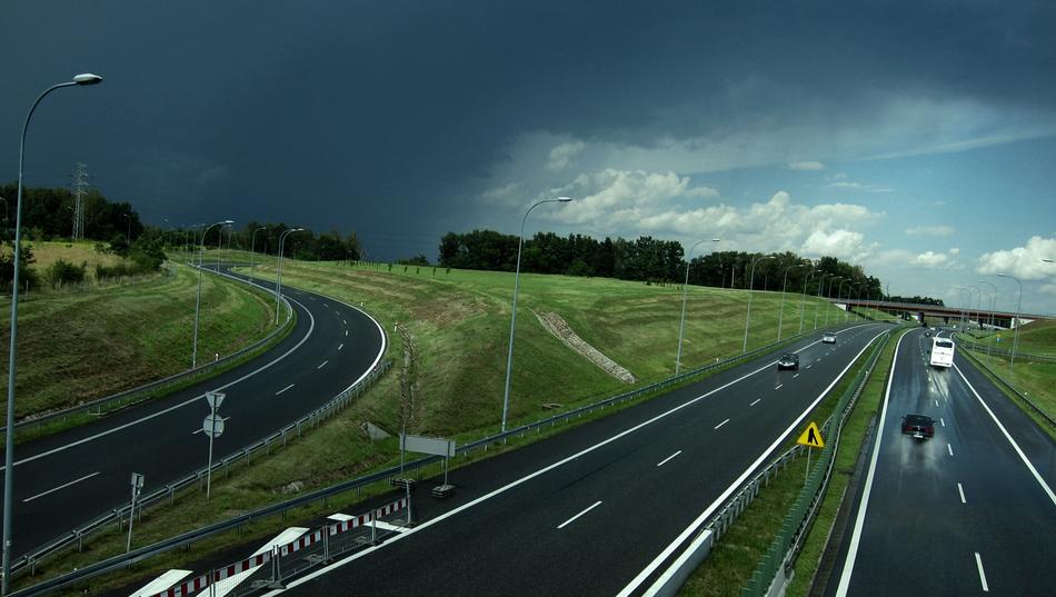 car traffic on the road in poland