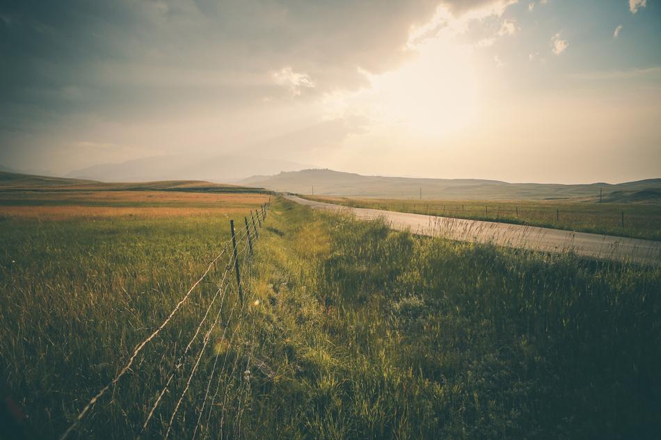 Road through fields, Rural Landscape