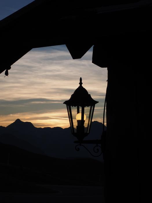 street lamp on the jaufenpass mountain pass