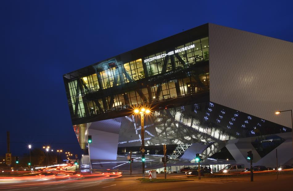 Museum Porsche at evening