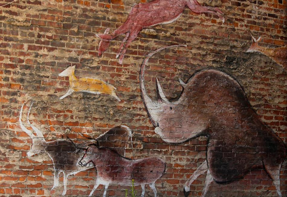 Prehistoric Style on Wall Mural