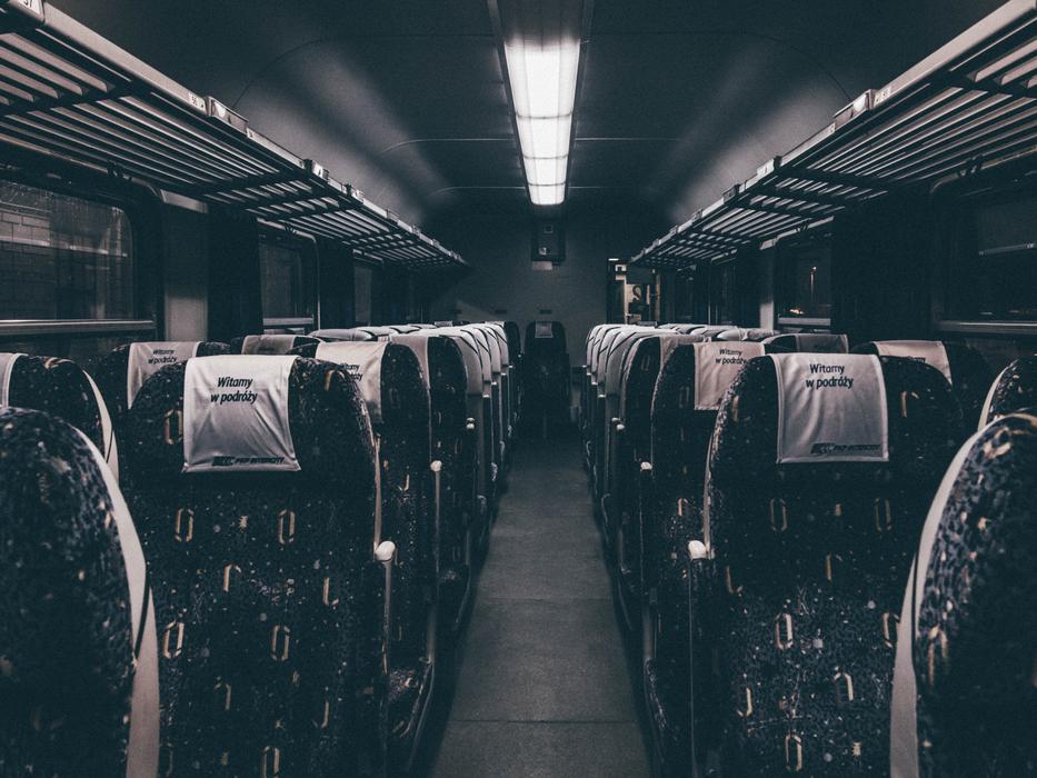 night illumination in the interior of the bus