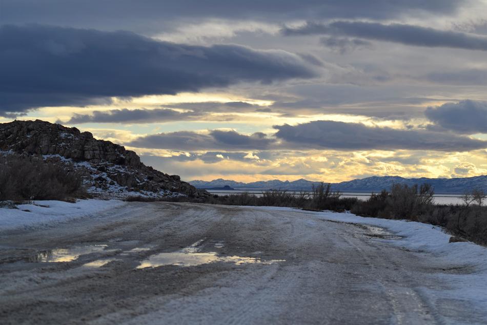 Icy Road Mountains