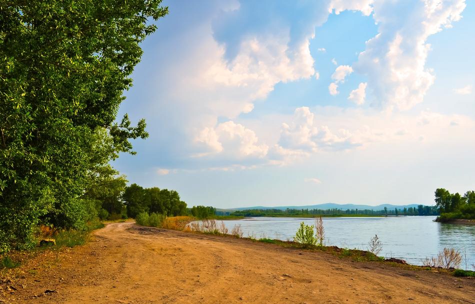 Sky Clouds River