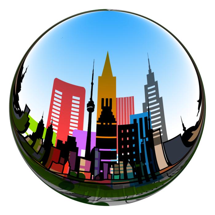 architecture city round clipart