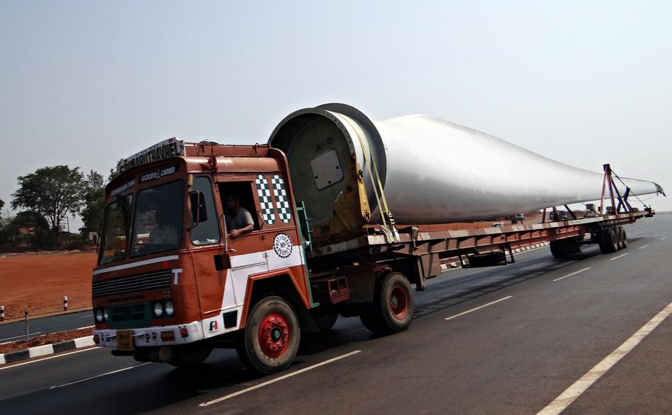 Long Vehicle Wind Turbine Blade