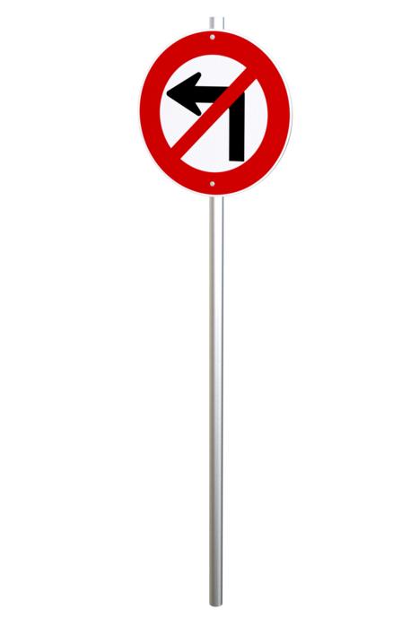 no left turn traffic sign regulatory