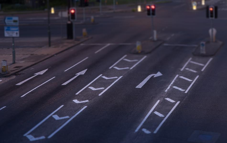 Asphalt Road Stoplights