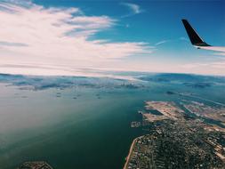 Airplane flight Aerial View