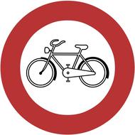 road sign bicycle restriction