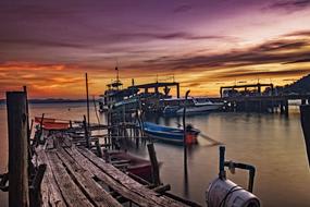 Boat Seascape Sunset