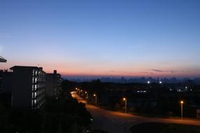 Blue Sky Sunset Night View Street