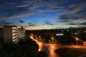 Rain Sunset Dark Clouds Street