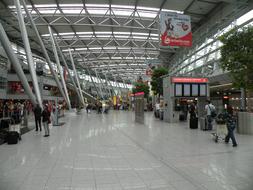 people at the international airport in Dusseldorf, Germany