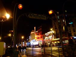 Night street of Paris France