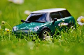 Mini Cooper Auto Model on grass