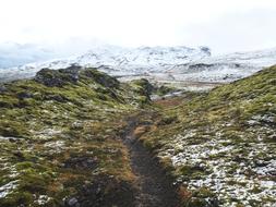 the snow covered mountain range