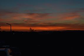 Sunset skyline Plymouth England