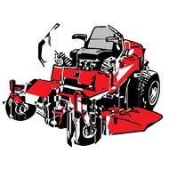 Drawing of a red lawnmower