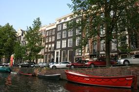 scenic Canal in Amsterdam Netherlands