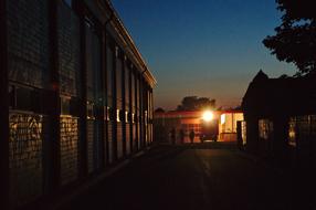 Building Wall Street at sunset