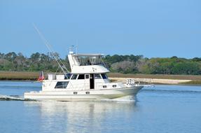 Luxury Yacht Cruising River