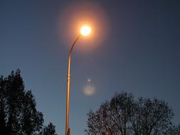 Street Lamp Shining at night