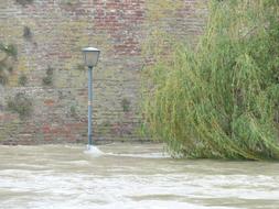 High Water Flooding and Street Lamp
