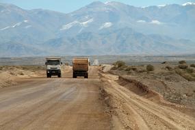 Dirt Road Trucks Mountains