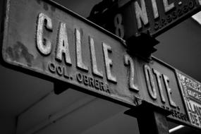iron signs by the road