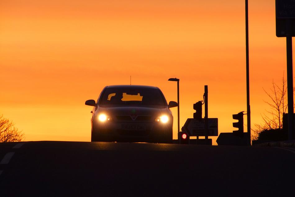 Car In The Evening Path