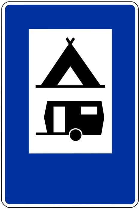 Camping icon, traffic sign drawing