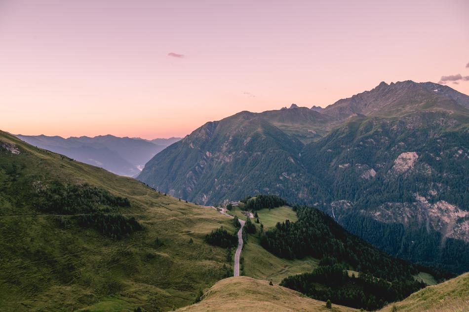 Path through scenic Highland at dusk