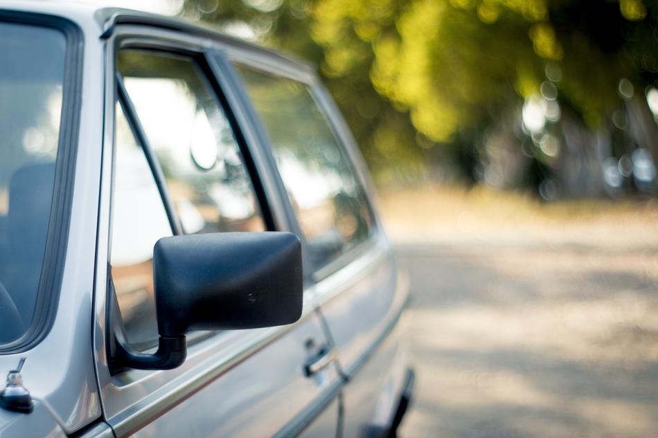 old car, side mirror