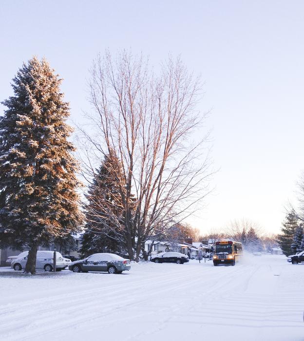 Winter Bus Road