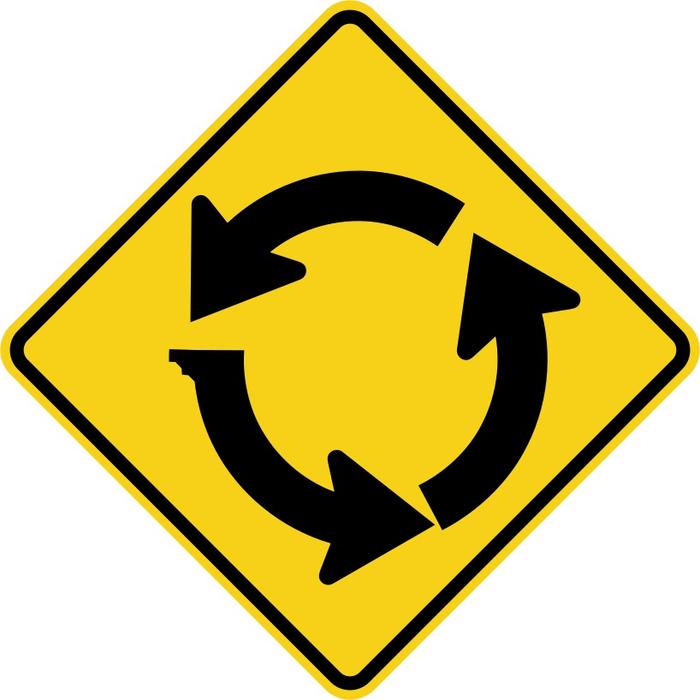roundabout ahead circular reduce