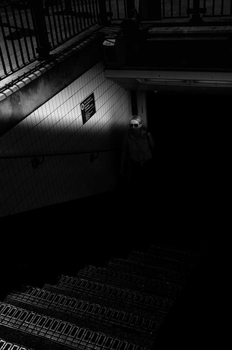 girl in the tunnels at night