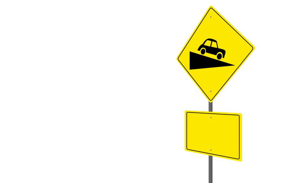 Road Sign Steep Hill Ahead Warning