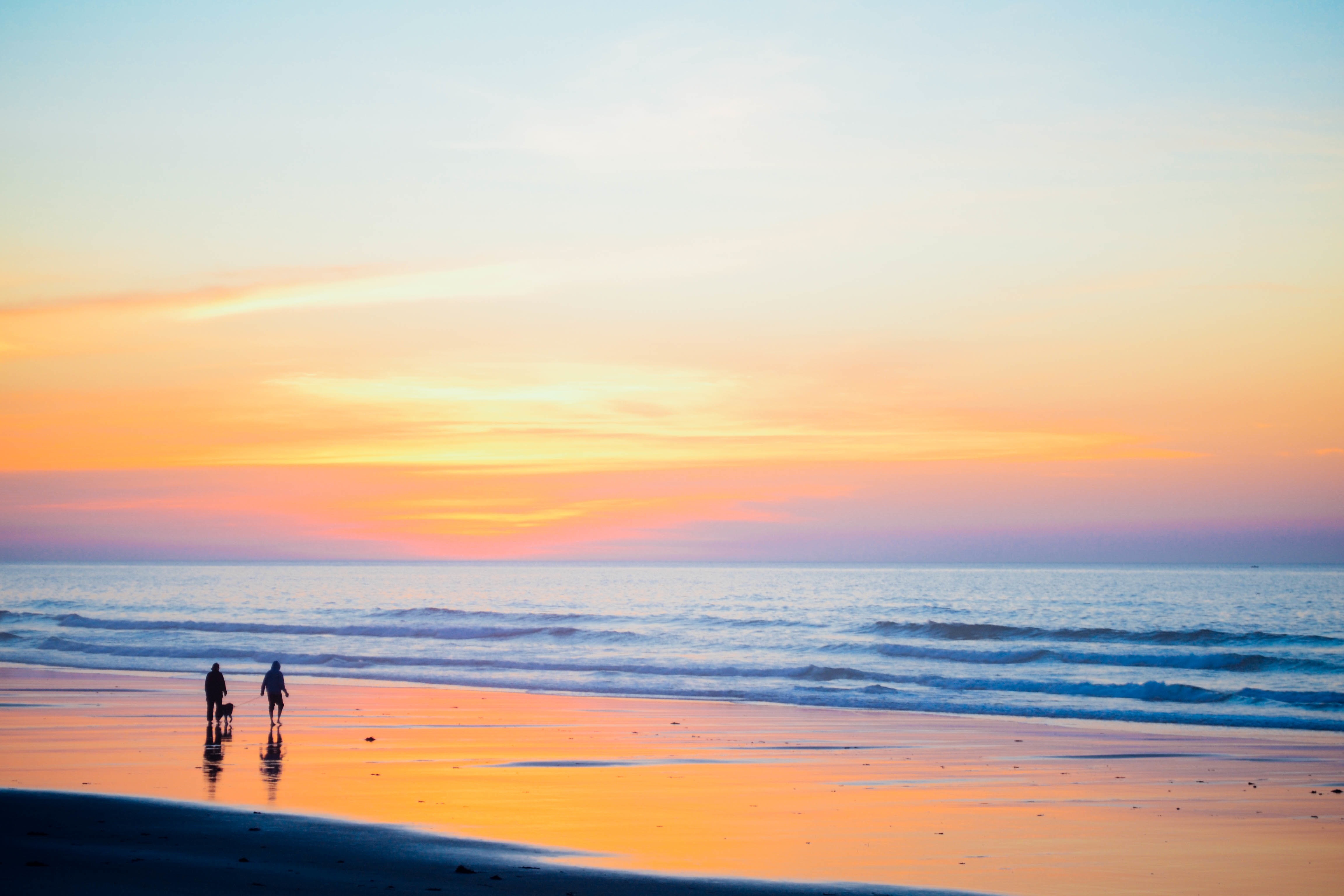 Ravishing Sunset Beach Walking Free Image