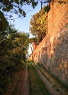 stone wall by the road