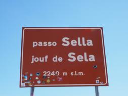 Sella Pass Street Sign Shield